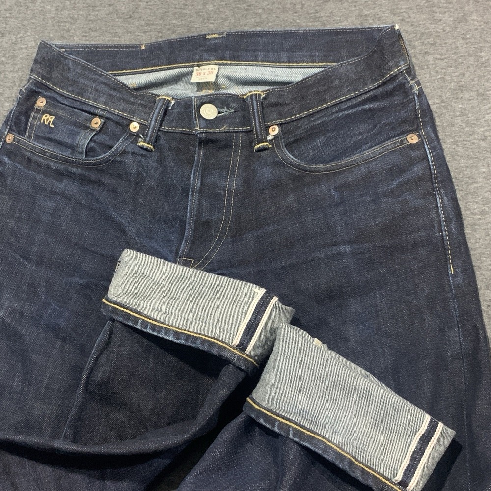 Double RL Men's Slim Fit American Woven SELVEDGE Denim Jeans Button Fly- 30x30 - Picture 4 of 15